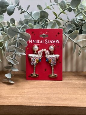 Magical Season Cocktail Glass Drop Earrings
